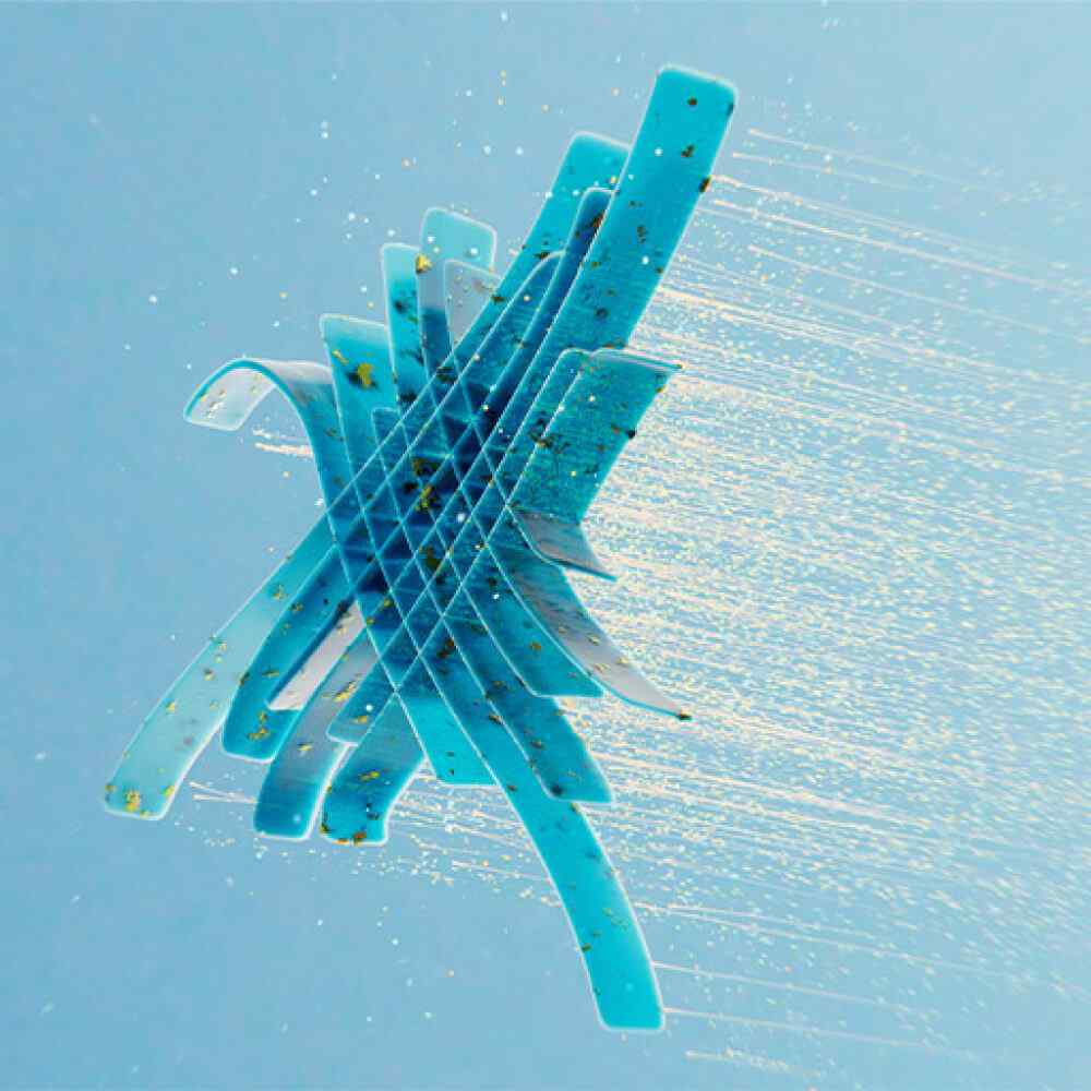 Abstract blue three-dimensional shape