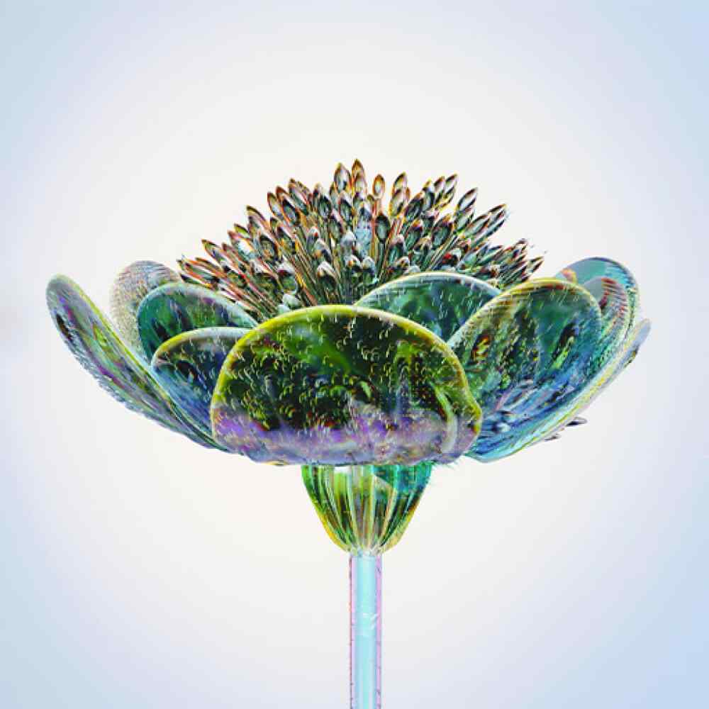 Abstract glass flower